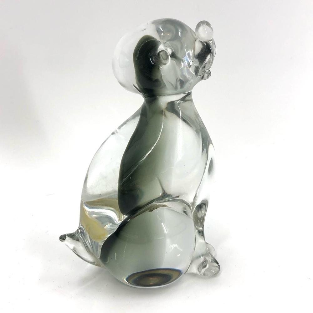 Murano Italy Seal Sea Lion Walrus Art Glass Smokey Gray Figurine Paperweight